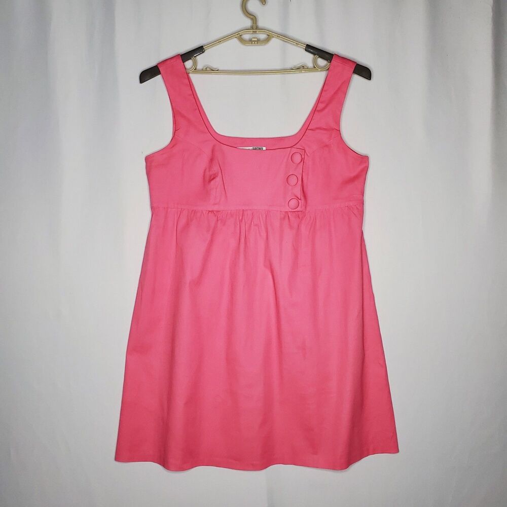 Necessary Objects Babydoll Dress Womens 2X Pink‎ Empire Button Accent Vtg 80s